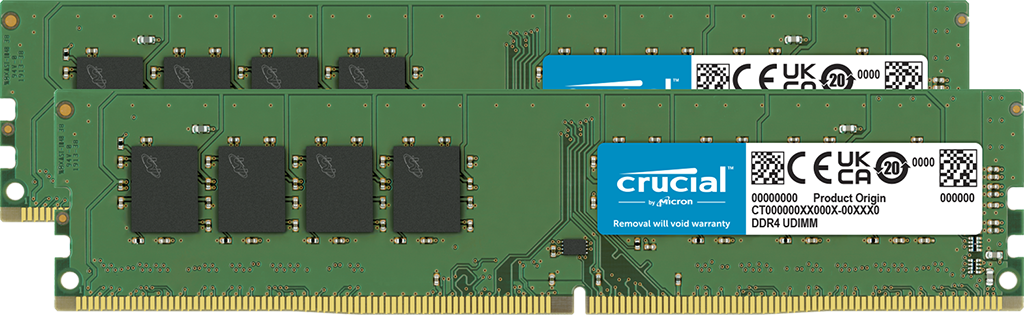 Crucial 16GB Kit (2 x 8GB) DDR4-3200 UDIMM | CT2K8G4DFRA32A