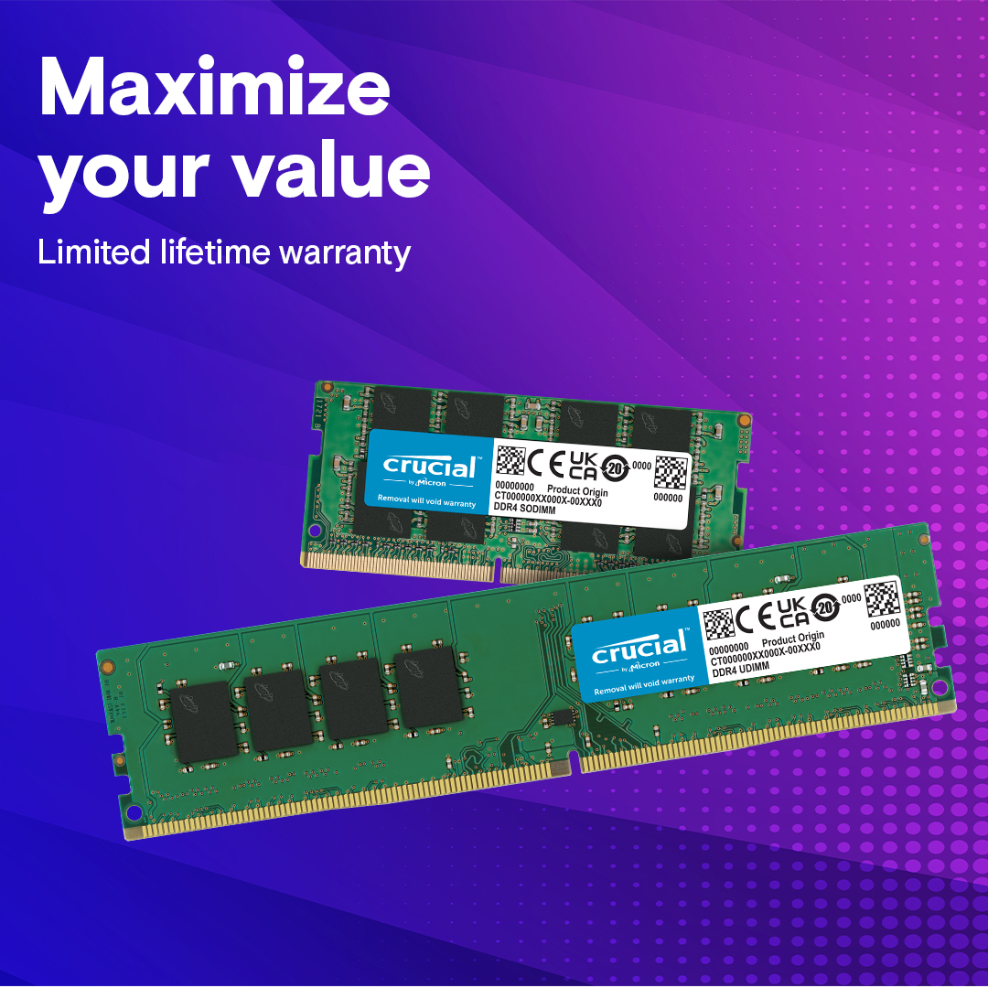 Crucial 8GB DDR4-3200 UDIMM | CT8G4DFRA32A | crucial.com
