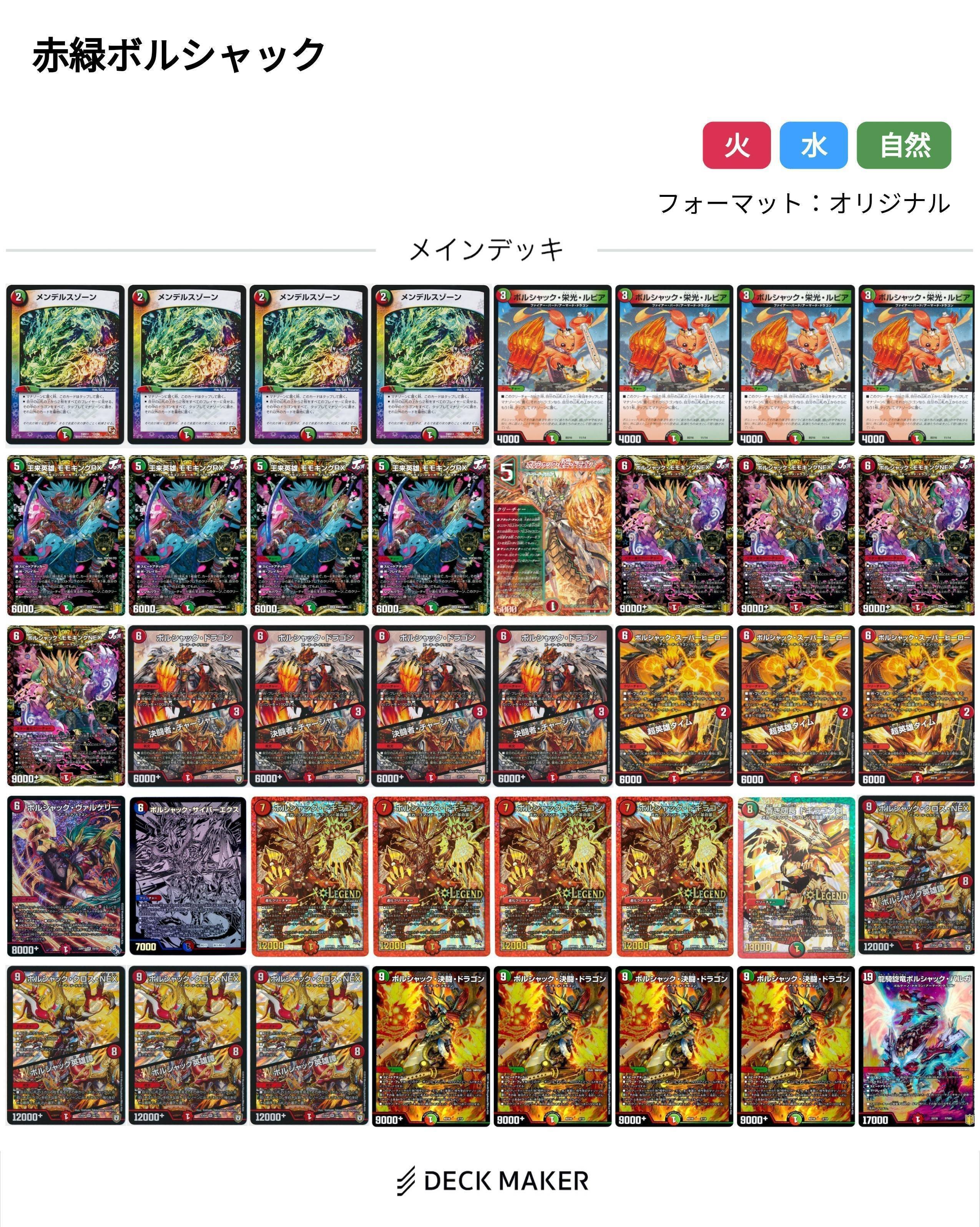 自分のデッキ紹介その2（赤緑ボルシャック）｜93リ。