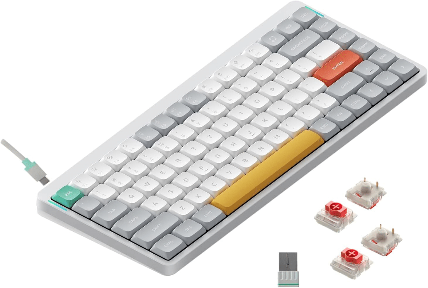 nuphy Air75 V2 ホワイト 赤軸 75% ワイヤレスキーボード｜GetGadgetGot