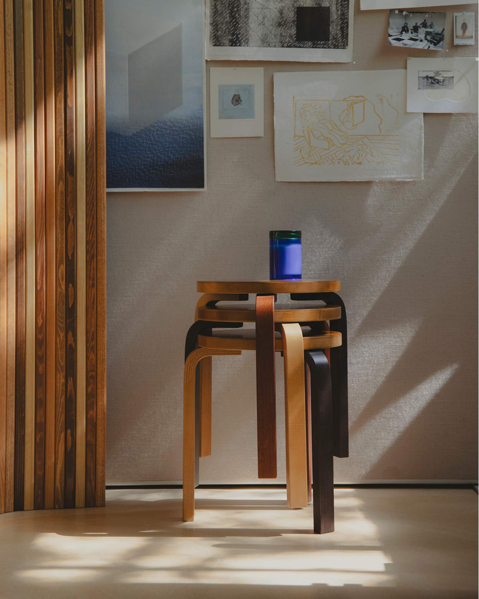 Artek Reimagined by Paul Smith - Four Colour-Stained Stool 60