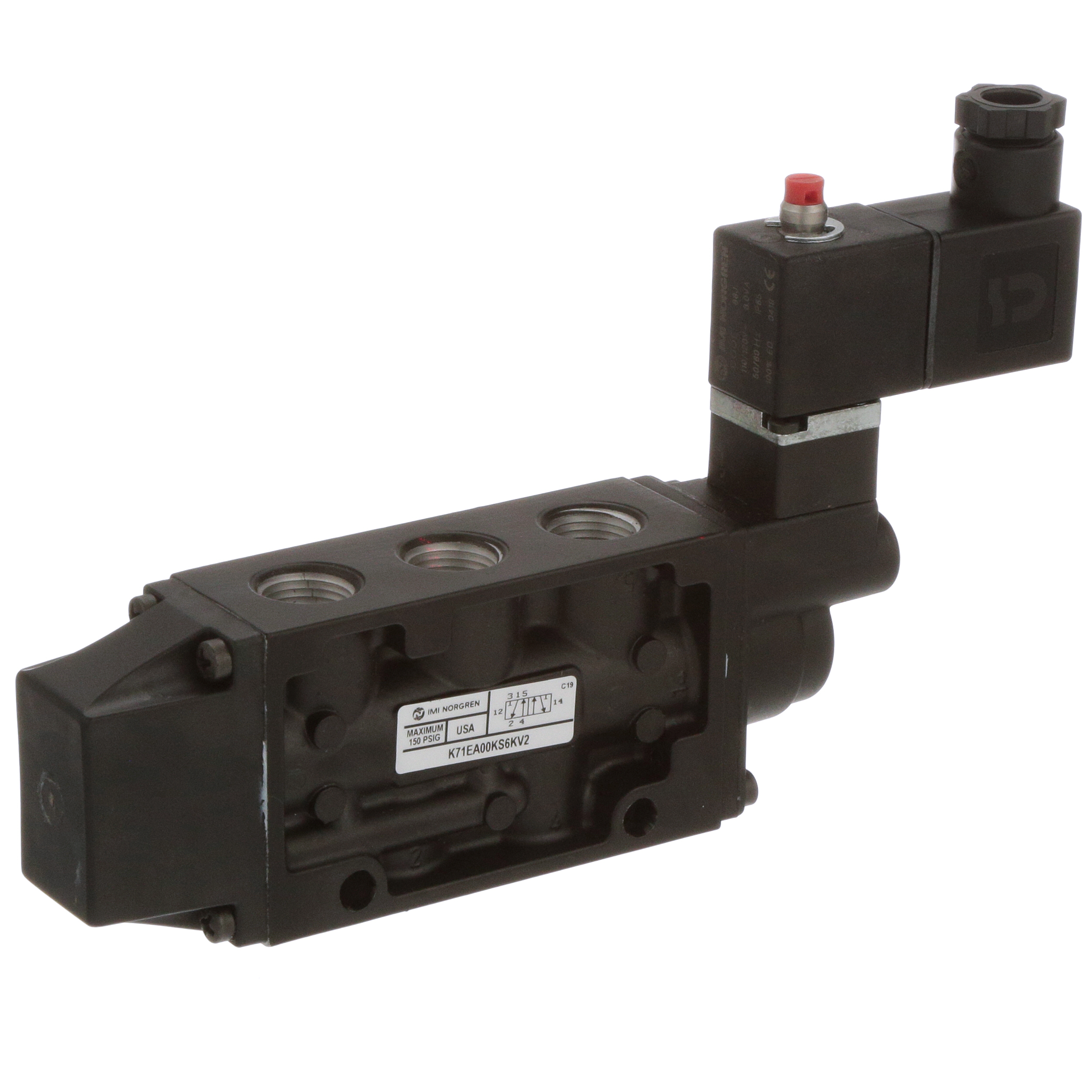 Norgren K71EA00KS6KV2 Locking Solenoid Valve, Spring Return, 120V