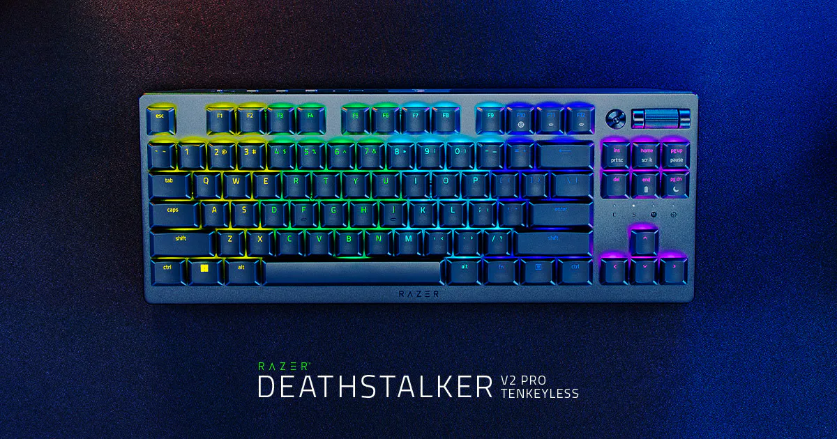 超スリムなワイヤレステンキーレスキーボード - Razer DeathStalker V2