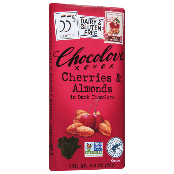 Chocolove 55% Cocoa in Dark Chocolate Cherries & Almonds 3.2 oz