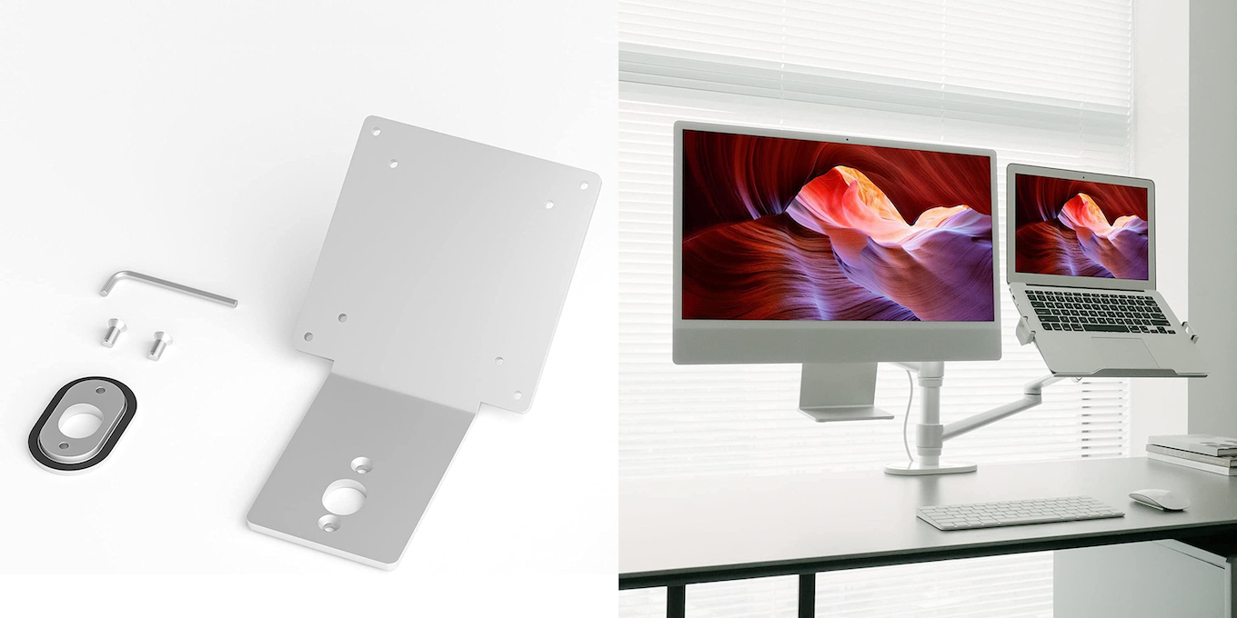 iMac (24-inch, M1, 2021)の標準モデルをVESA規格のモニターアームに