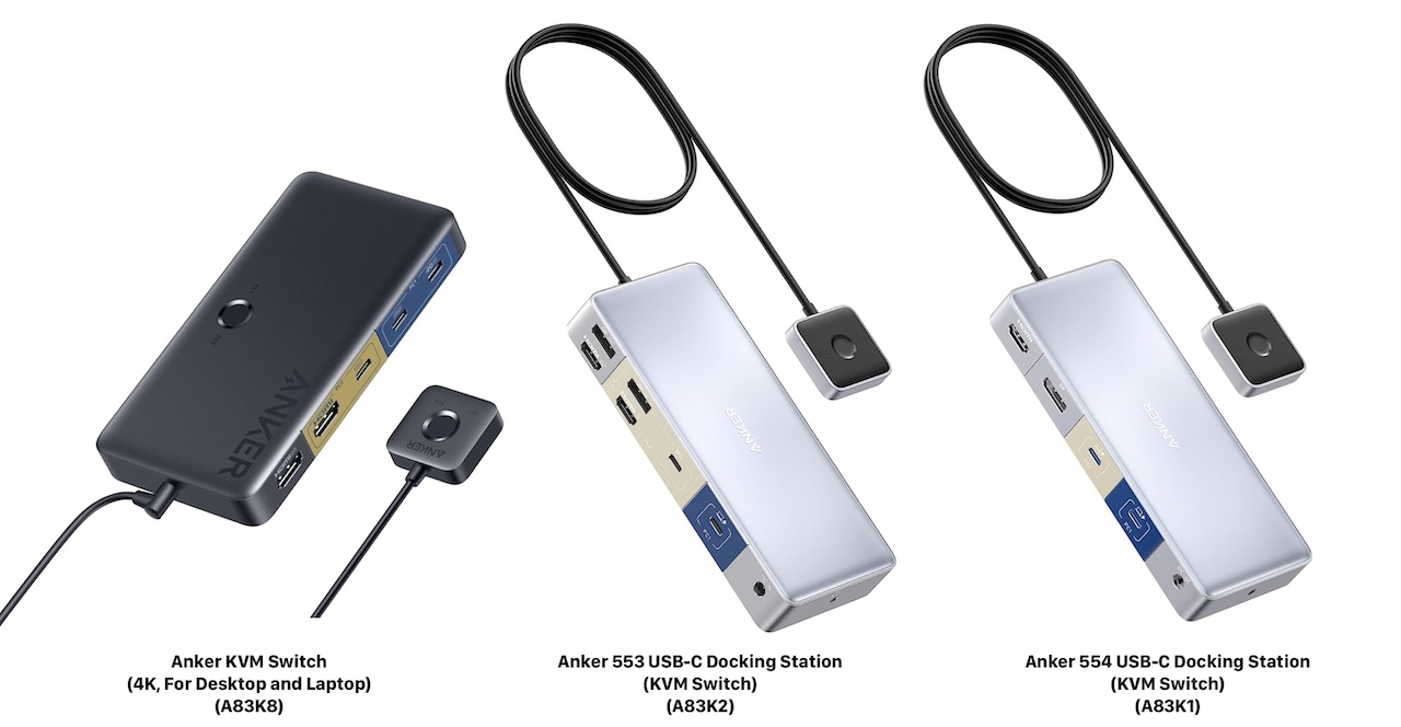 米Anker、1組のキーボードとマウス、最大4K60Hzディスプレイをボタン1