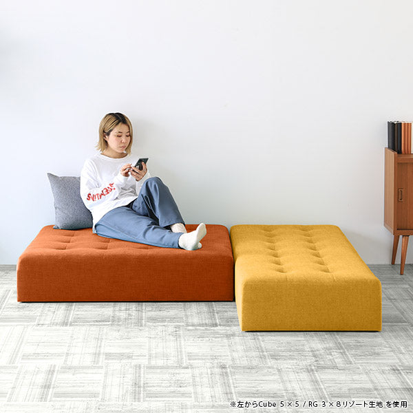 ナチュラルベンチソファ サイズ展開｜Baggy Cube 4×4 合皮｜0000a02154