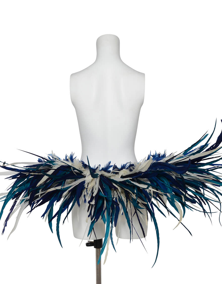 フェザーヒップベルト (ブルー×ホワイト) – 【公式】フラダンス衣装