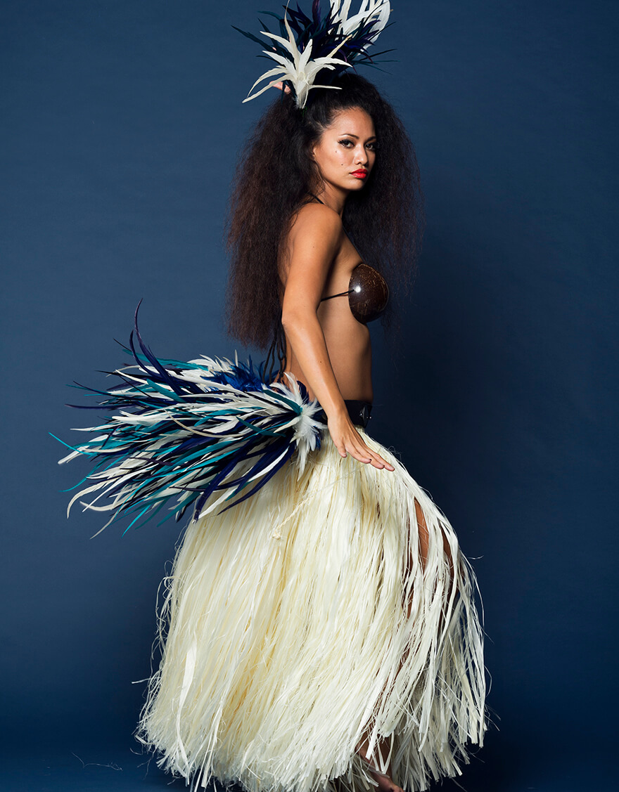 フェザーヒップベルト (ブルー×ホワイト) – 【公式】フラダンス衣装