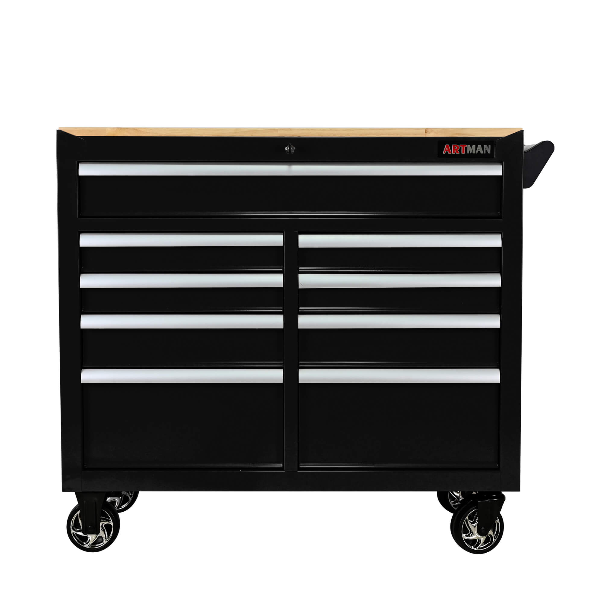 42-Inch Wood Top Tool Box with 9 Lockable Drawers - ARTMAN CD4509