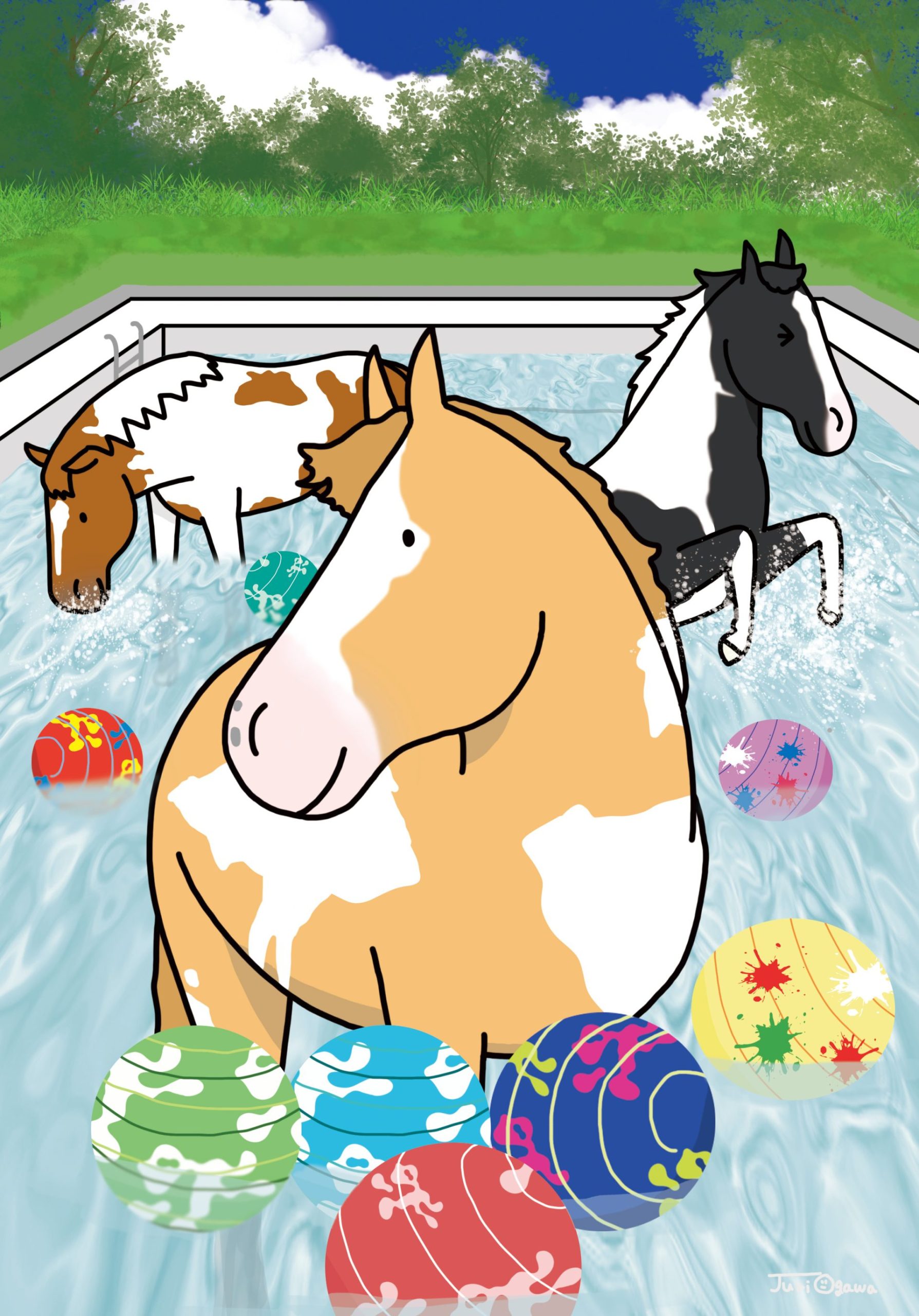 馬のイラストレーター おがわじゅり作品展 – artscape