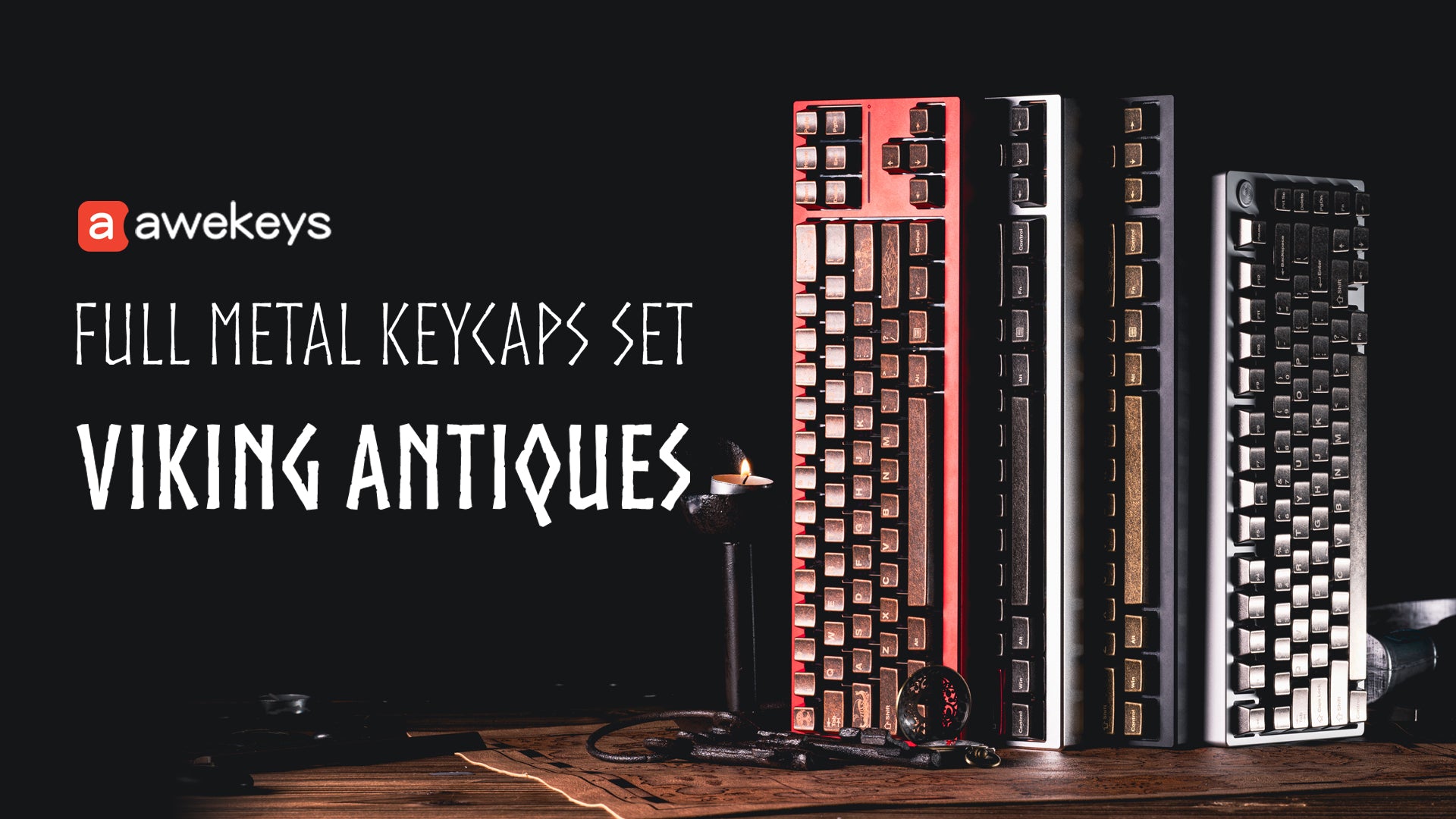 Awekeys Viking Antiques Metal Keycaps Set