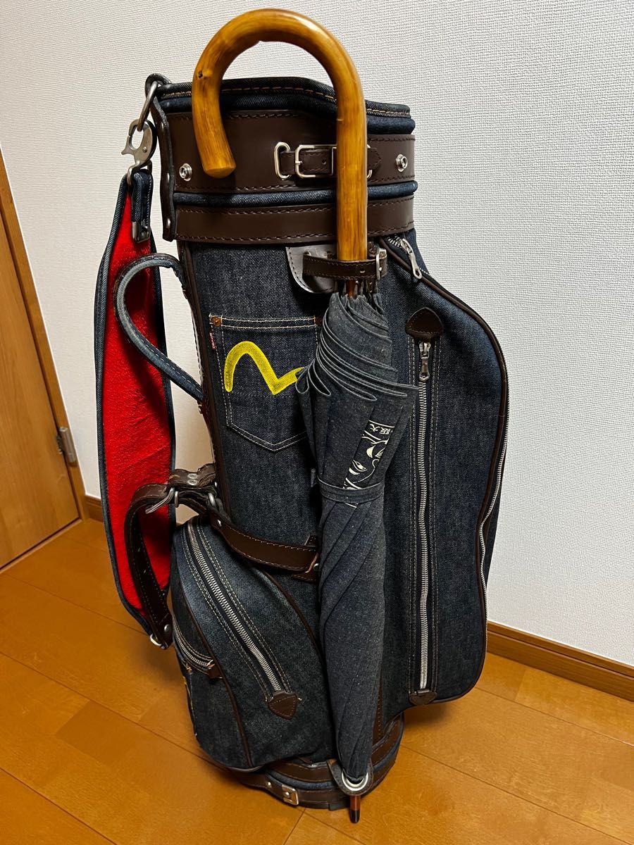 evisu golf キャディバッグ 傘 セット 希少 エヴィス｜Yahoo!フリマ