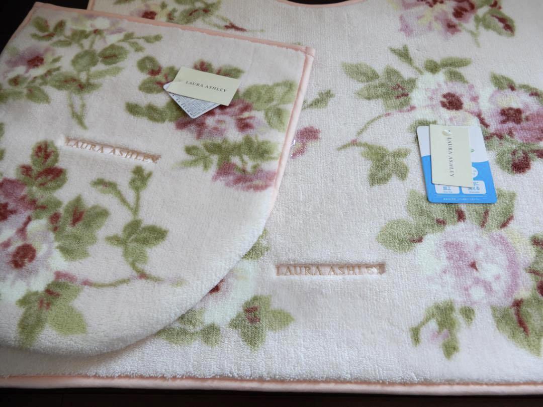 送料無料 ローラ アシュレイ トイレマットセット5点 アンジェリカ