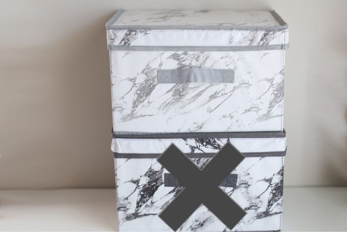 ダイソー 大理石柄 収納ボックス ライトグレー 4個セット｜Yahoo