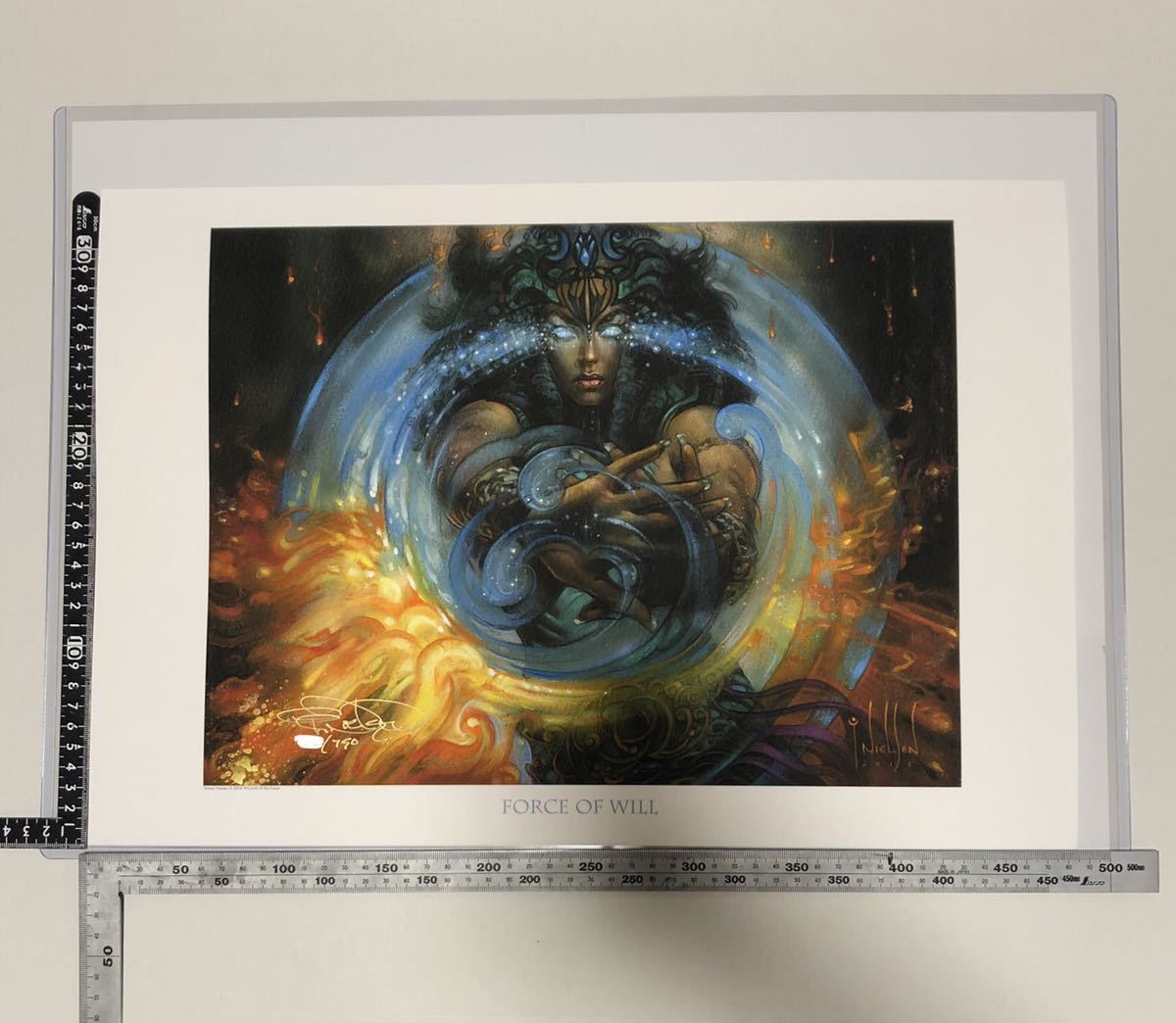 アートプリント MTG Force of Will 意志の力 サイン入り ニールセン氏