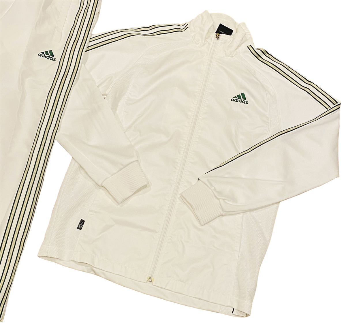 美品】ADIDAS セットアップ ジャージ 国旗タグ 白 緑 アディダス 人気