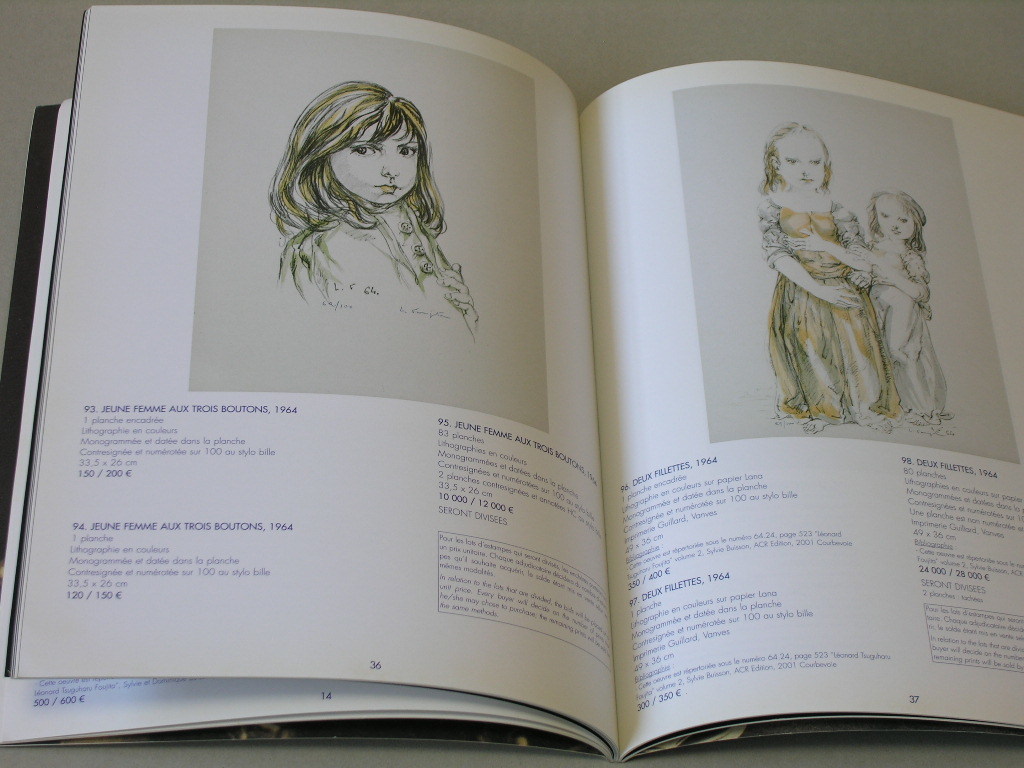 Yahoo!オークション - 藤田嗣治オークション・カタログ「藤田君代コレ