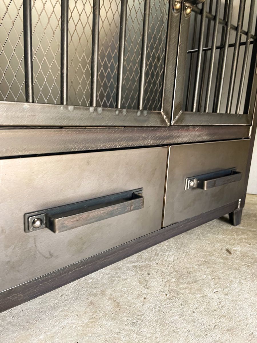 アイアンキャビネットC【ver 鉄格子】［幅70㎝×奥行き30㎝×高さ90