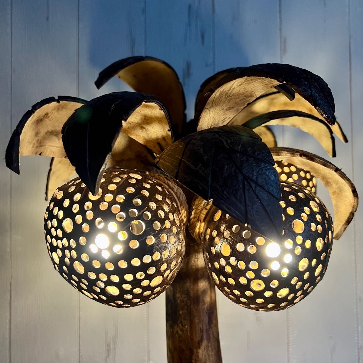 タイ】ヤシの木ライト④ ヤシの木ランプ ココナッツライト ココナッツ