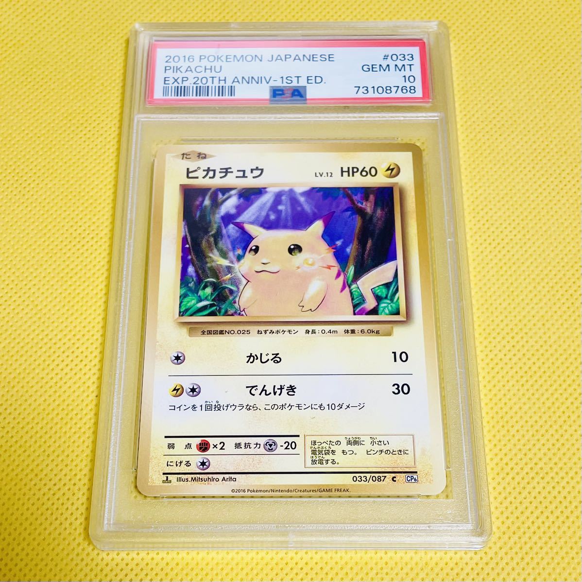 PSA10 GEM MINT【ピカチュウ/C/復刻/CP6/初版】2016 Pikachu 1st