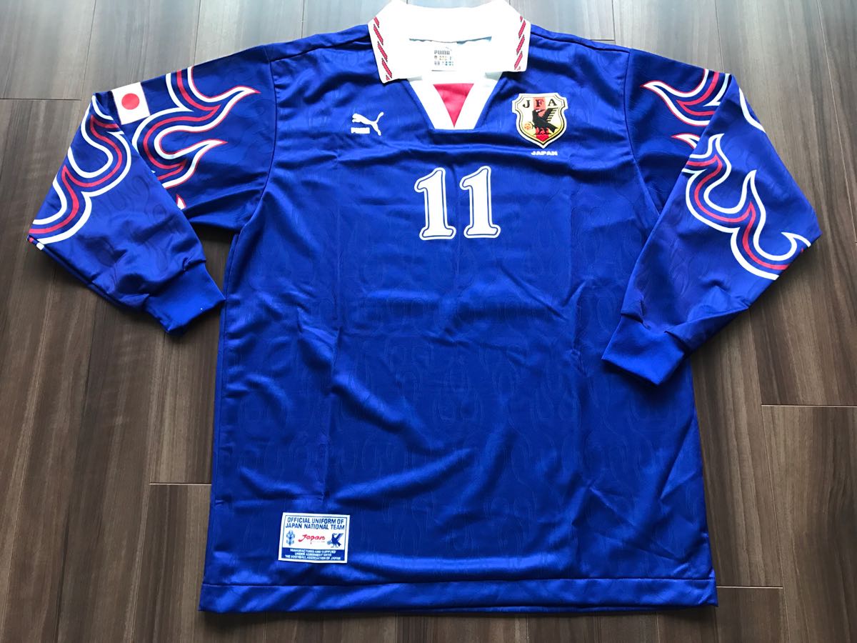 96 日本代表長袖ユニフォーム #11 三浦知良 選手用 サイン入り｜Yahoo