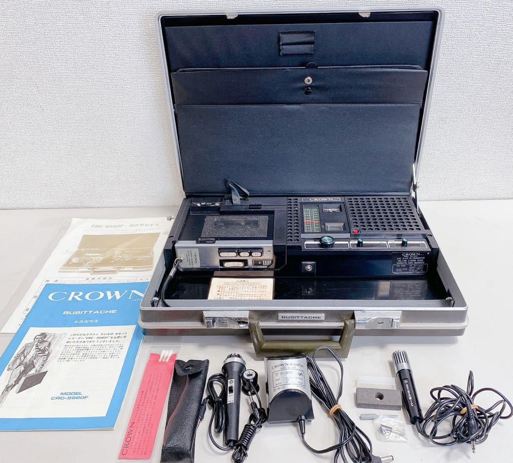 Yahoo!オークション - 昭和レトロ CROWN CRC-9980F BUSITTACHE カセッ