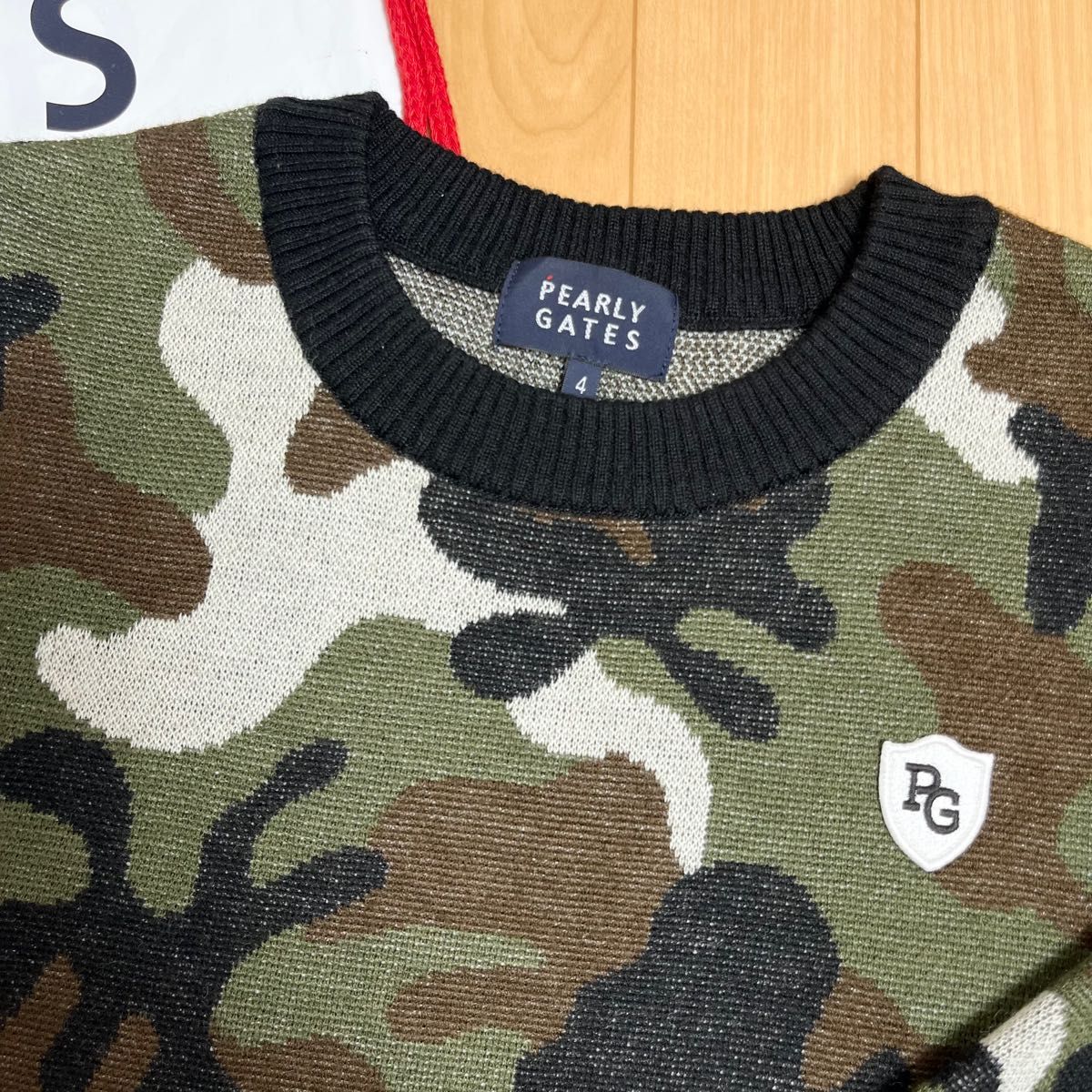 極美品 パーリーゲイツ カモフラ 迷彩柄 ニットセーター ジャケット