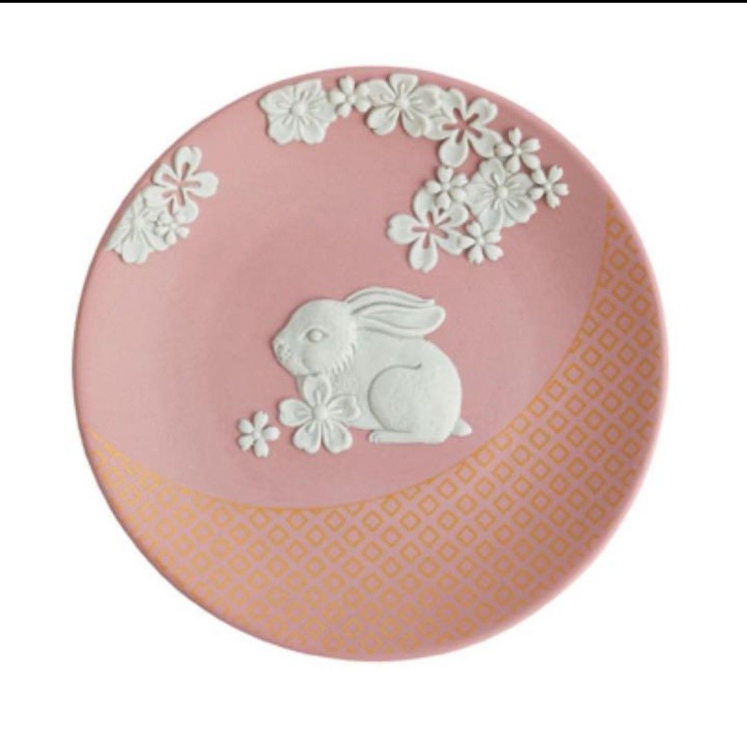 ウェッジウッド ジャスパー ペールピンク 干支トレイ 2023年 兎 卯 令
