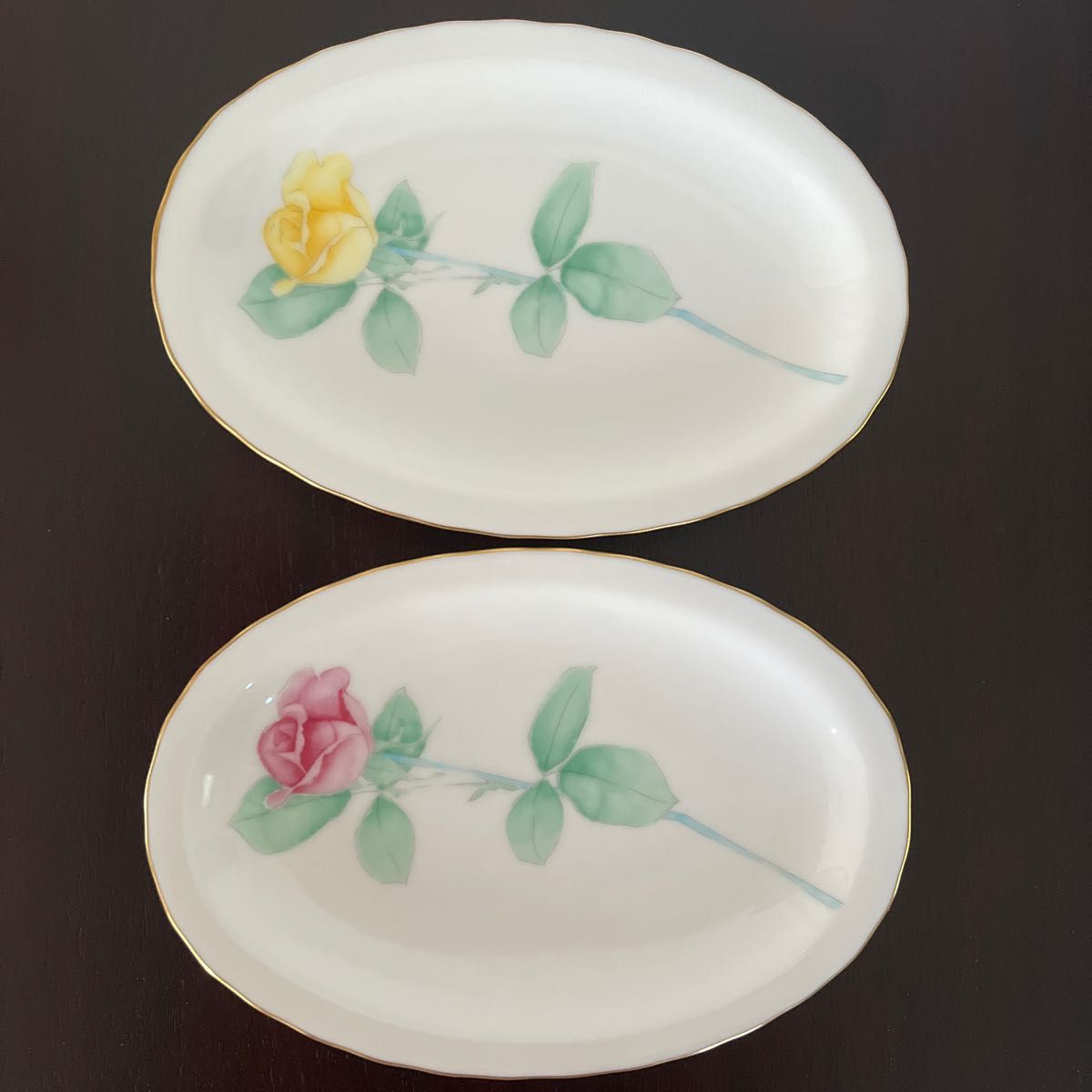 香蘭社 ローズガーデン 小判皿 同柄色違い 5枚｜Yahoo!フリマ（旧