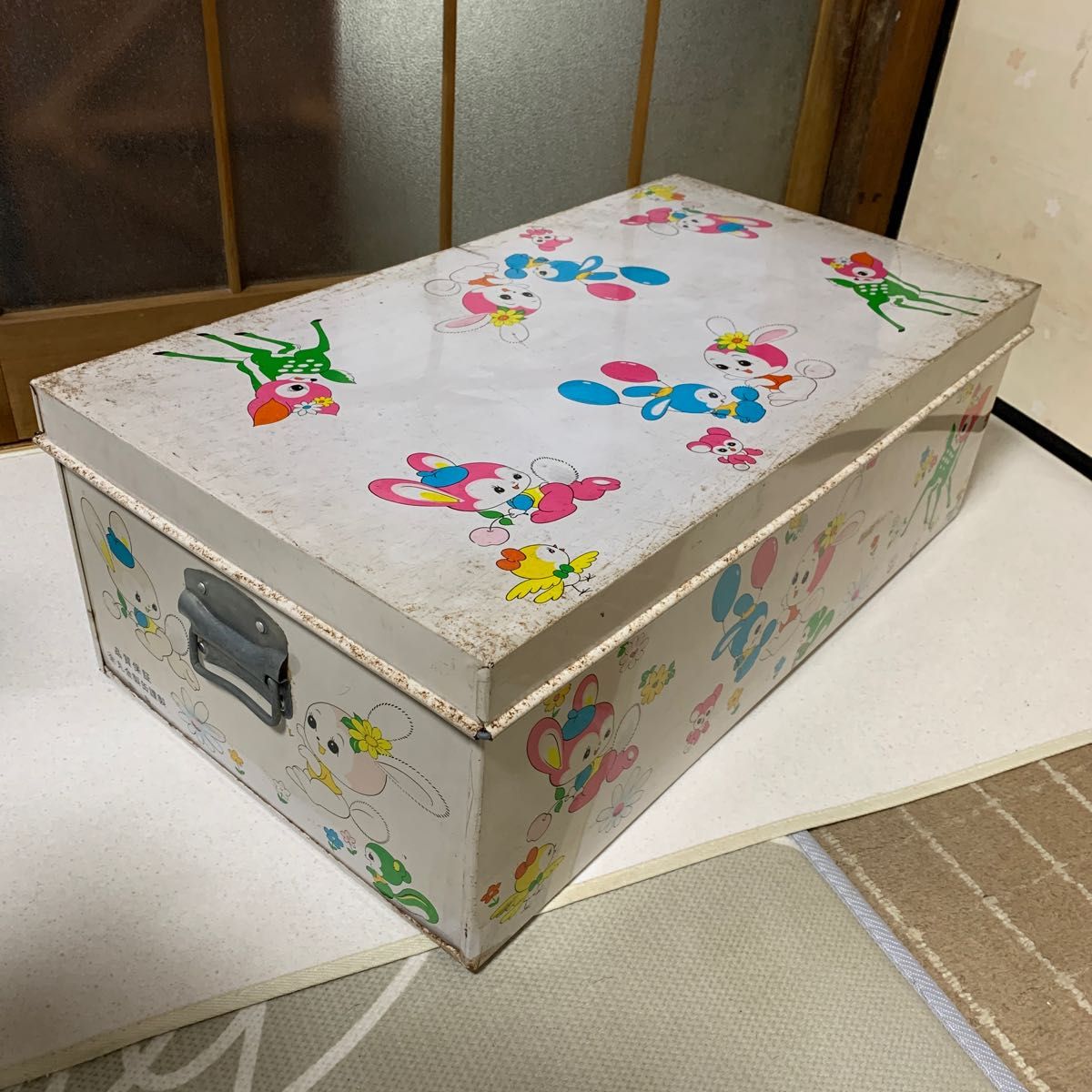 昭和レトロ ブリキ衣装ケース 収納ボックス レトロポップ 値下げ