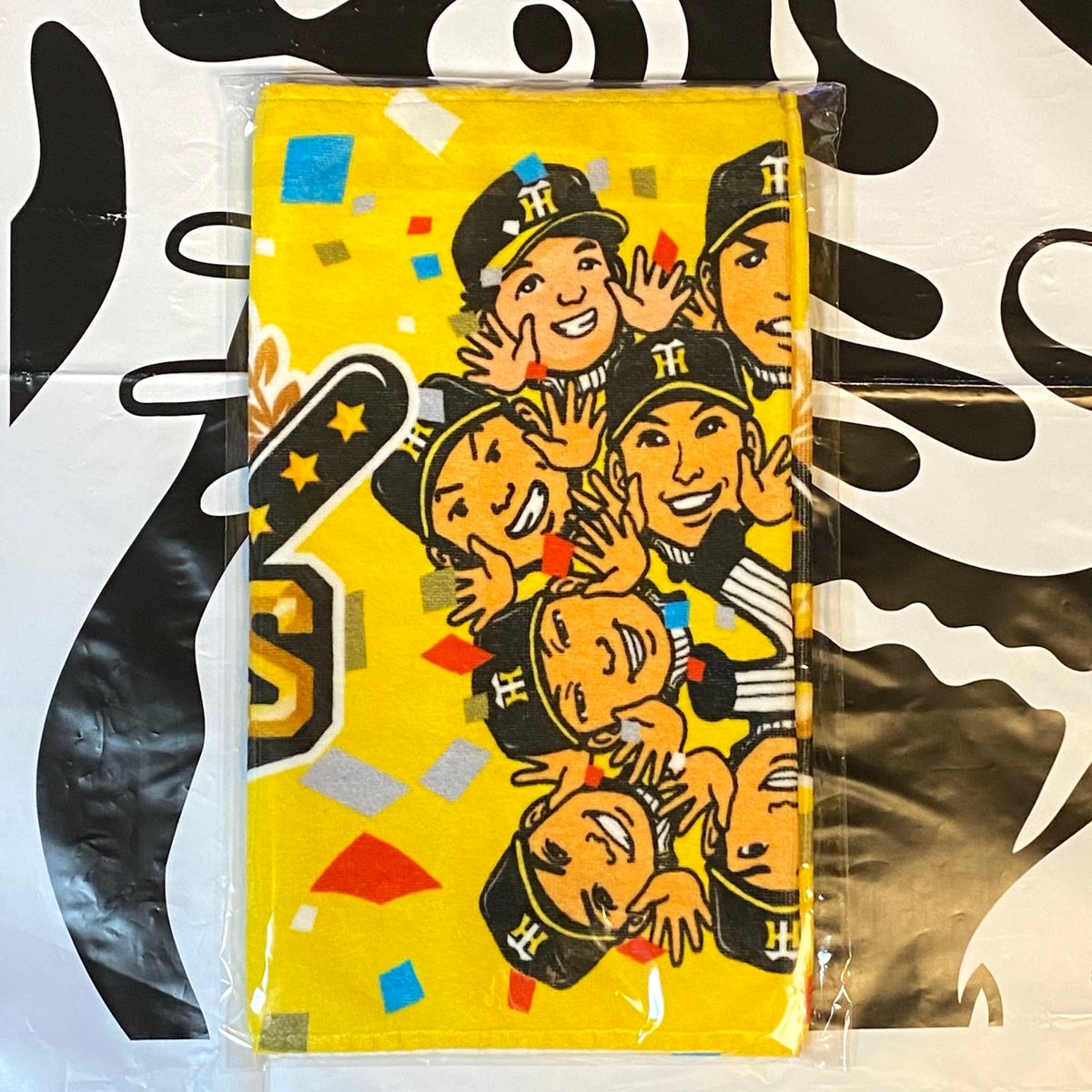阪神タイガース／祝 優勝記念グッズ 胴上げ似顔絵フェイスタオル／新品