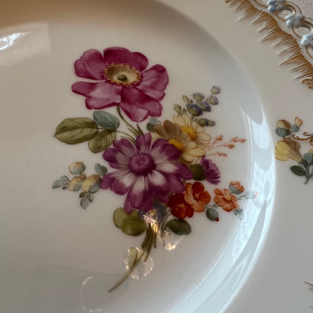 ドイツ】美品 KPM 透かし皿 勿忘草 紫のフラワーブーケ 飾皿｜Yahoo