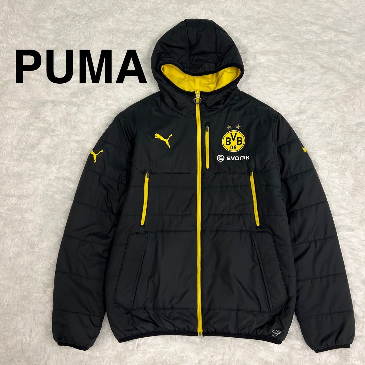 極美品 PUMA プーマ ドルトムント リバーシブル ダウンジャケット 黒