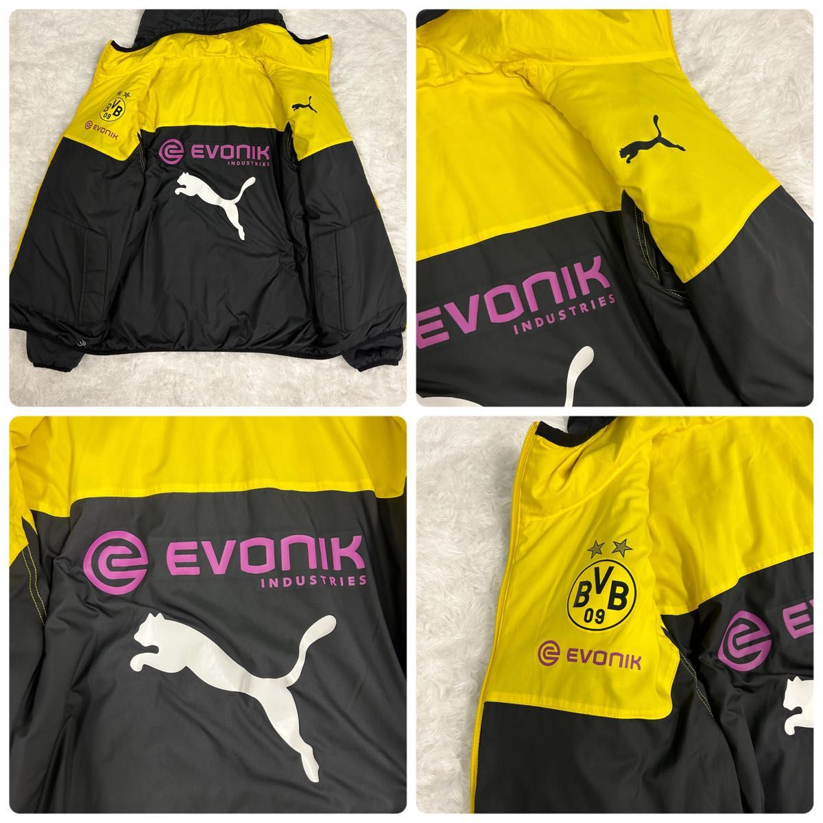 極美品 PUMA プーマ ドルトムント リバーシブル ダウンジャケット 黒