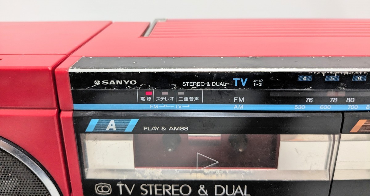 SANYO MR-FF8 ラジカセ カセットデッキ レッド 赤 サンヨー 三洋