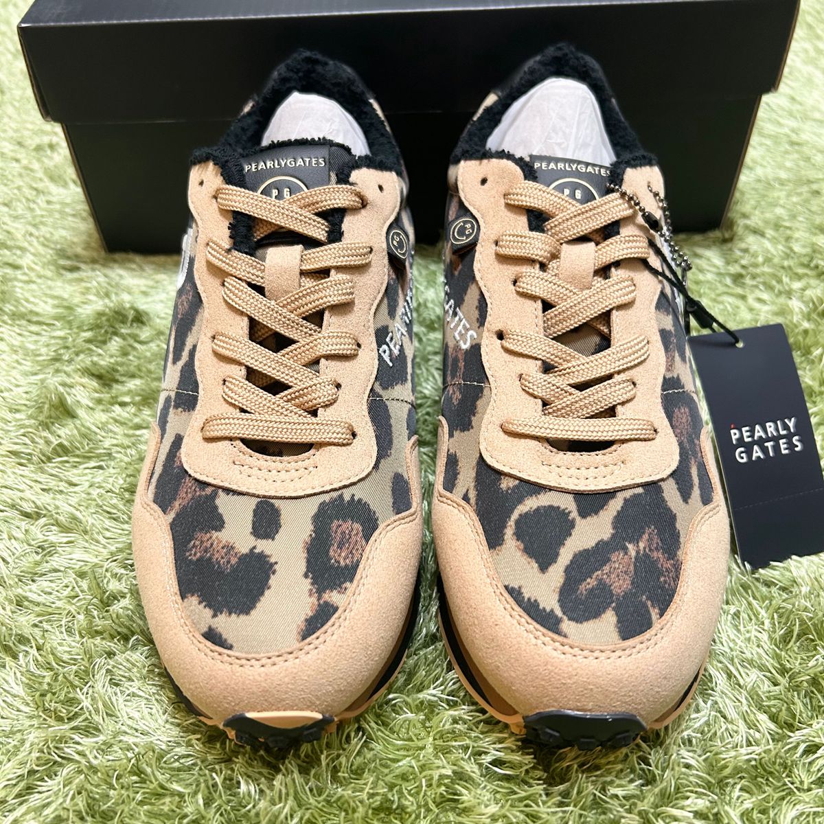 新品 パーリーゲイツ ゴルフシューズ レオパード 豹柄 チャーム