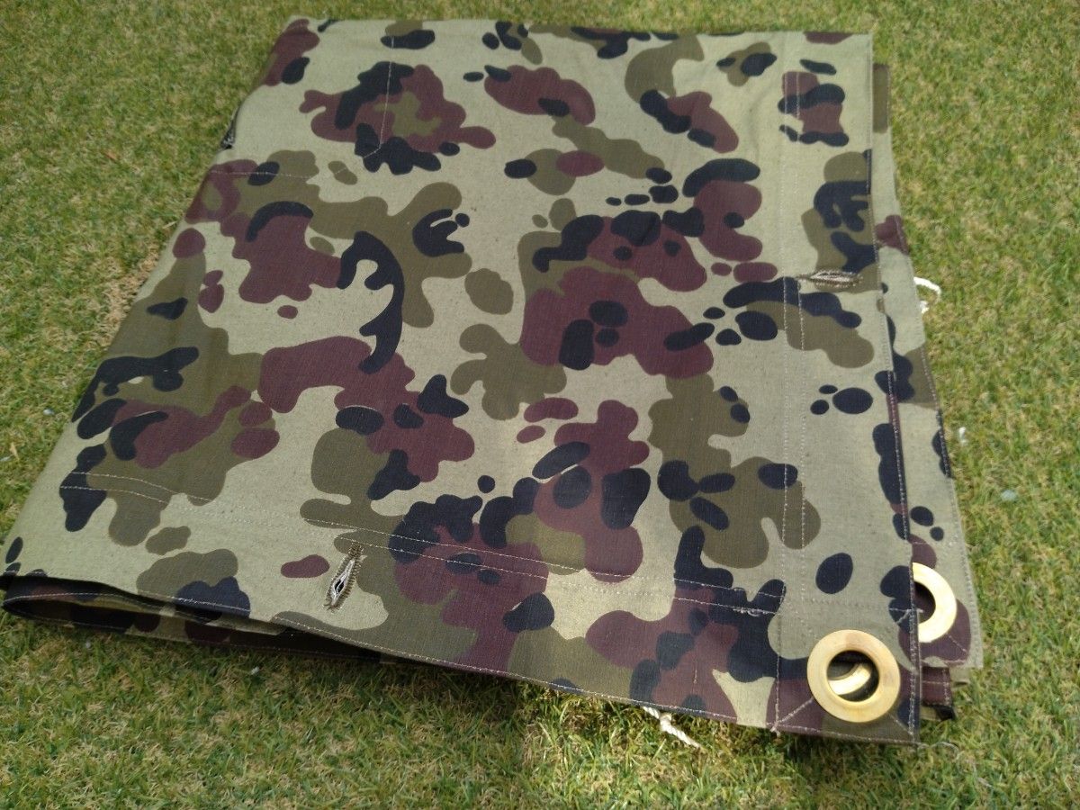 ルーマニア軍 アメーバカモ 軍幕 美品 デッドストック 連結ボビン付き