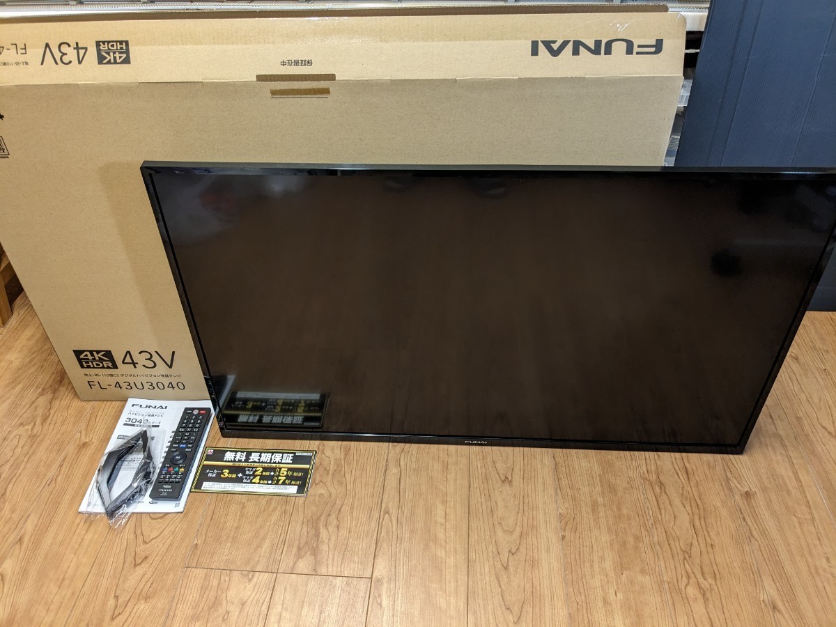 Yahoo!オークション - 4Kテレビ 美品 保証3年付 フナイ FL-43U3040 43V