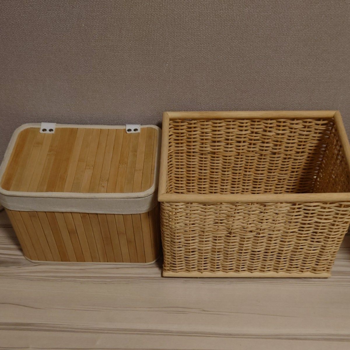 収納ボックス 無印良品 重なるブリ材長方形バスケット・大 STANDARD
