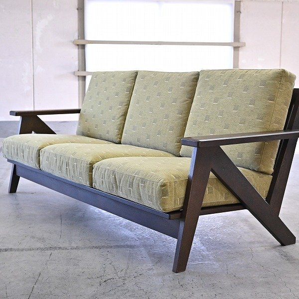 Yahoo!オークション - コスガ「江戸」3人掛けソファ オーク無垢材 トリ