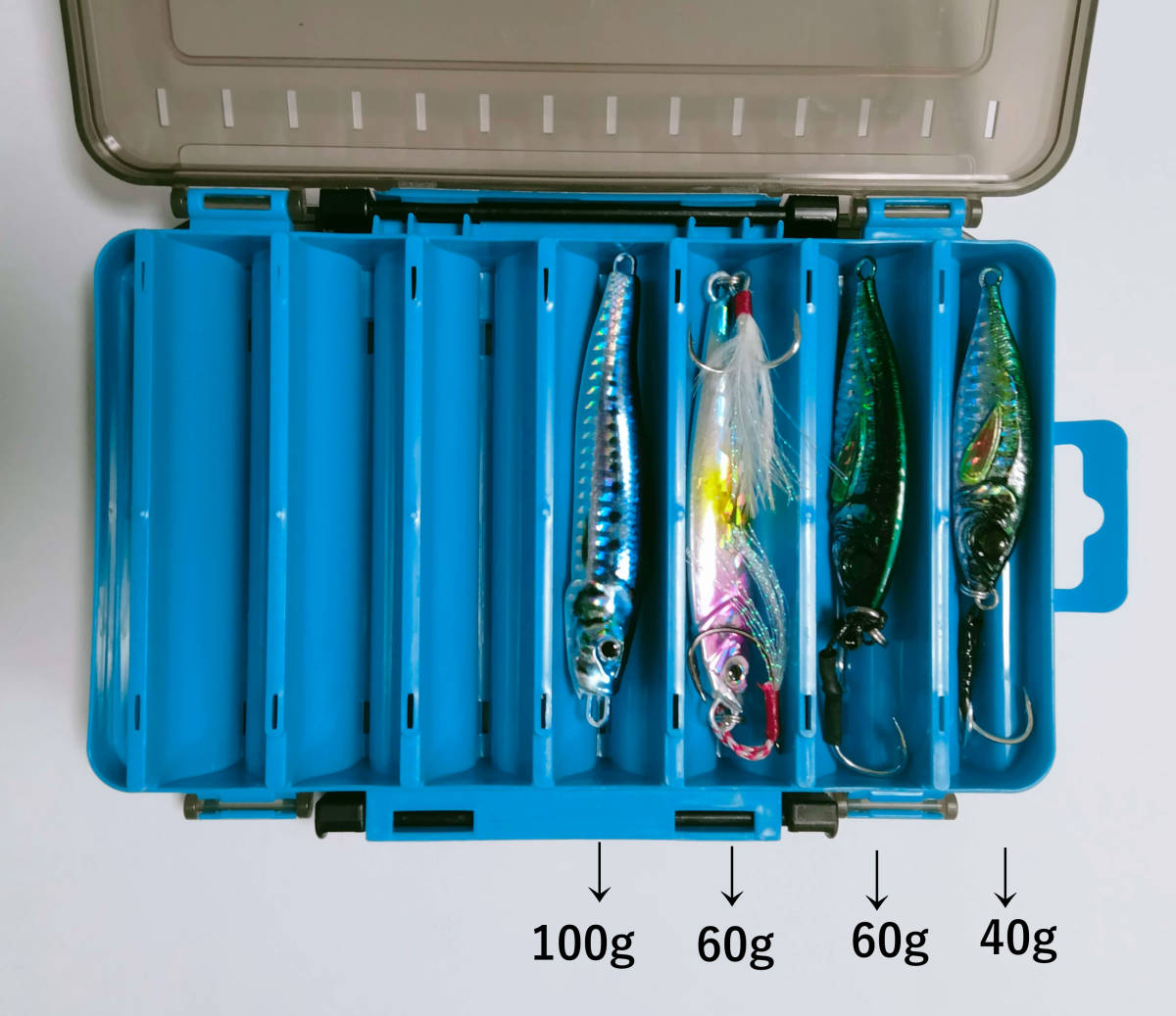 両面ルアーケース 2個セット タックルボックス 黄色青色 メタルジグ