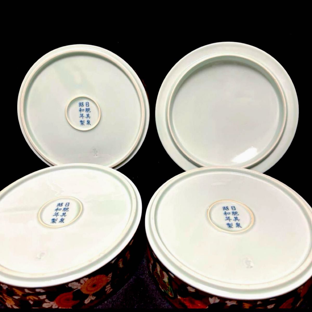 有田焼 日肥 其泉作 昭和年製 極錦金彩古伊万里 三段重 重箱 重ね鉢