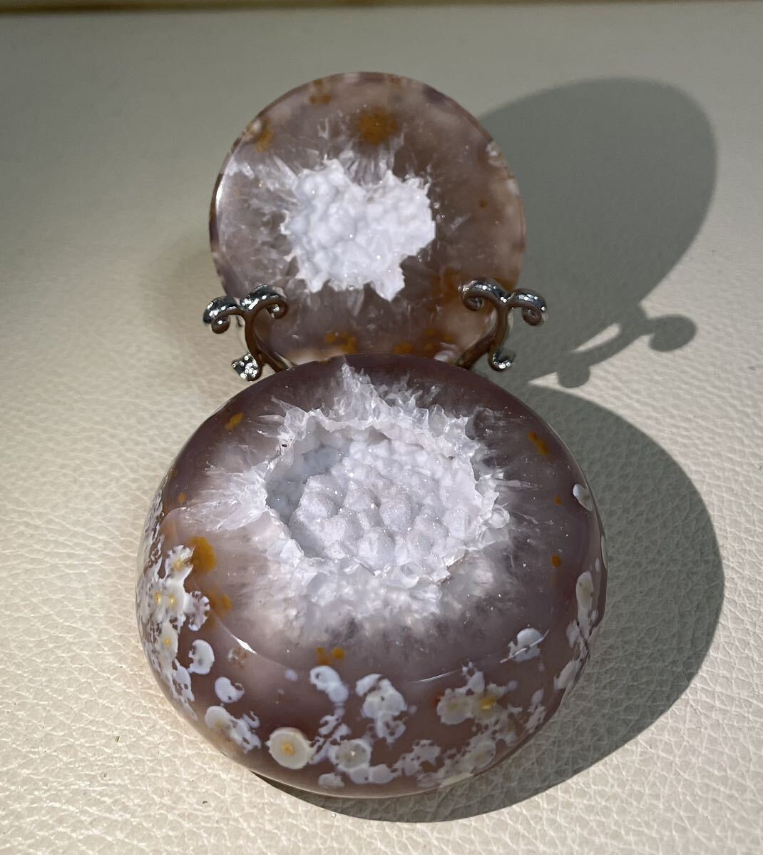 トレジャー瑪瑙 ドゥルージーアゲート 聚宝盆 雪模様 シュガー 恋愛運