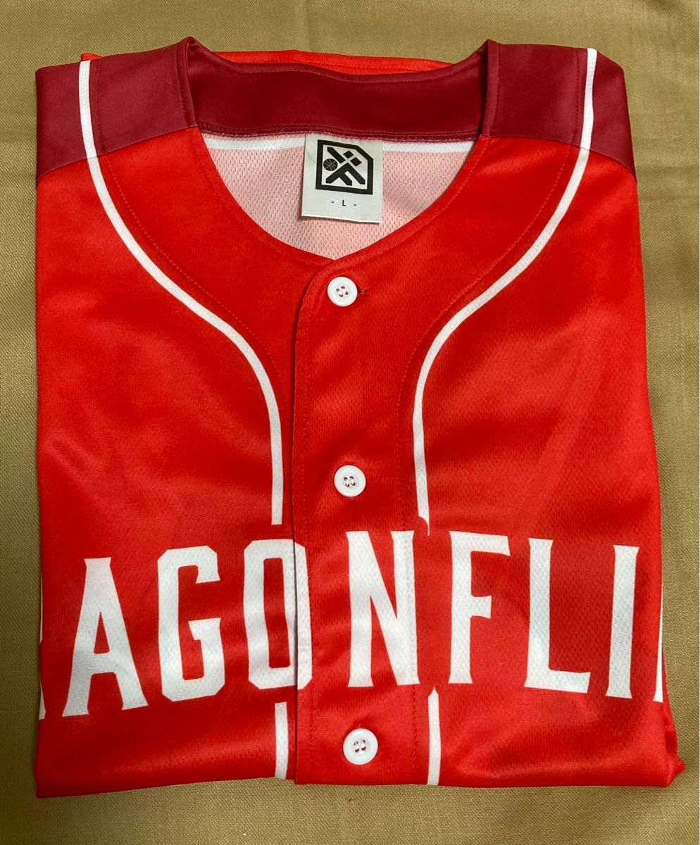 広島 ドラゴンフライズ カープ コラボ商品 ベースボールシャツ Lサイズ