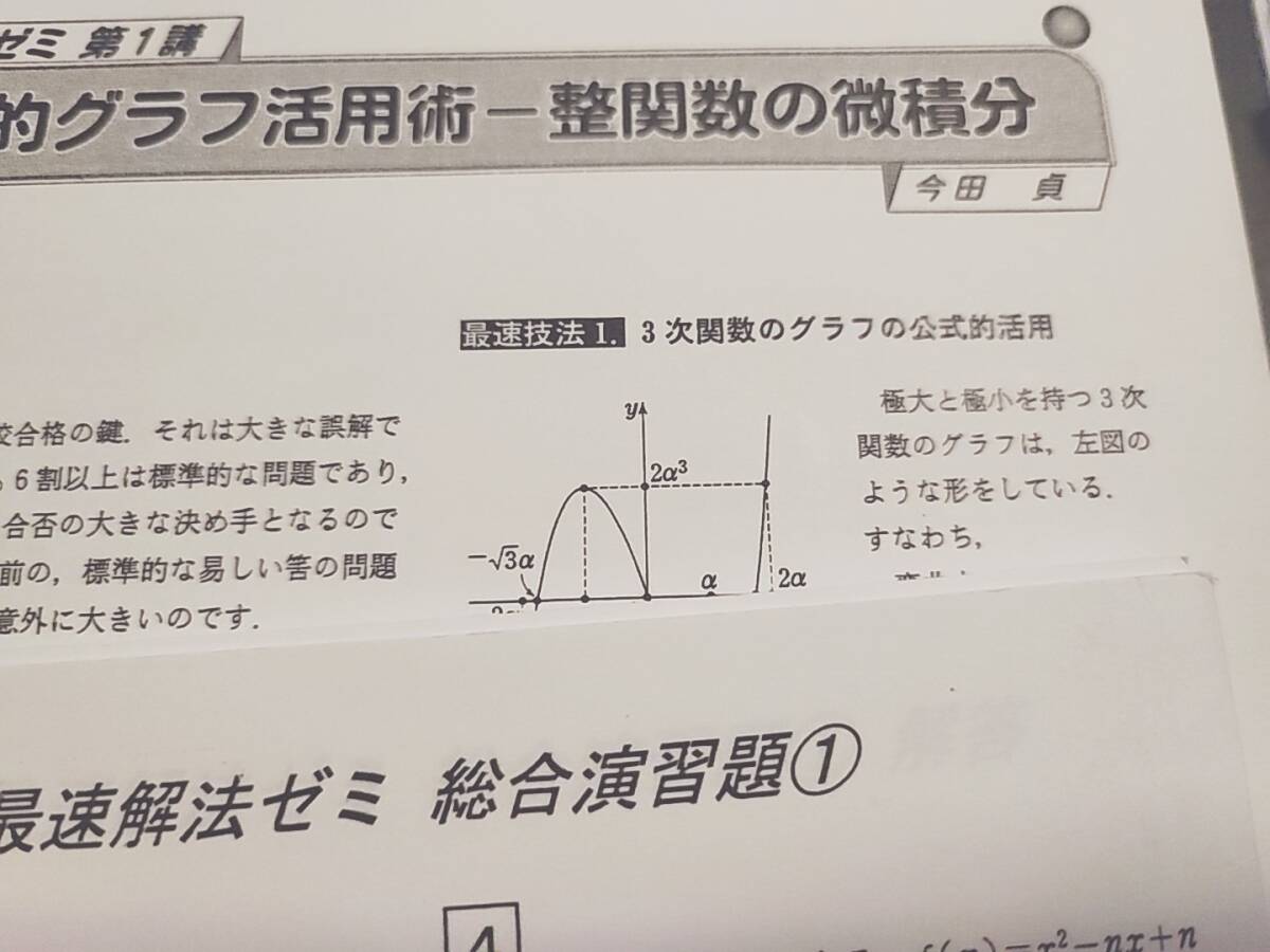 大数ゼミ 最速解法ゼミ プリントフルセット 今田貞先生 難関大対策