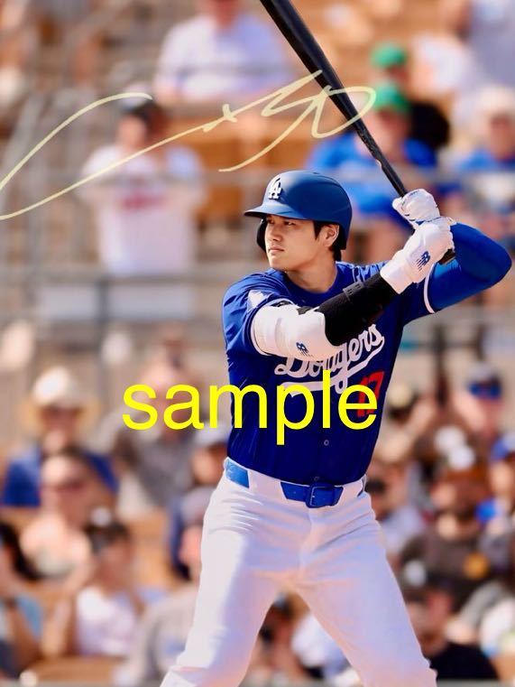 大谷翔平 高画質 サイン フォト L A ドジャース 写真 ポートレート