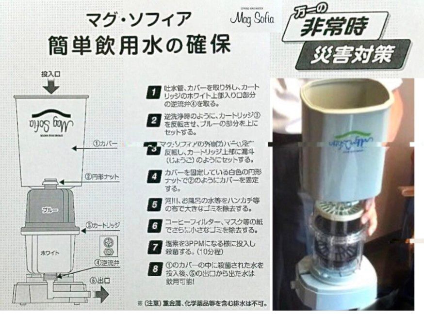新品未使用】濾過力が違う コスパ最高基準 電気不要 災害時の水確保に