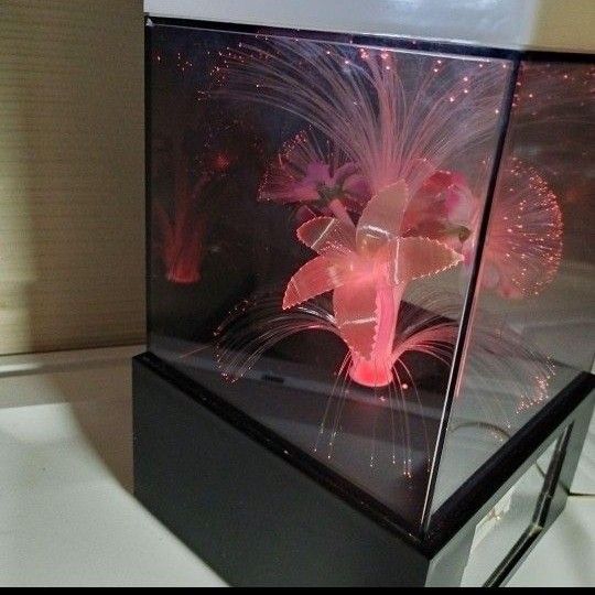 昭和レトロ】 電気スタンド＆時計 光ファイバーで色変幻自在に変化