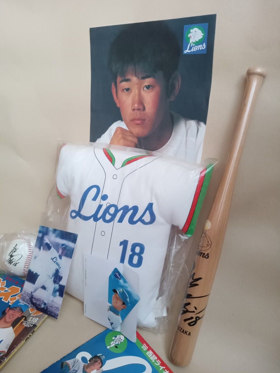 松坂大輔 記念 グッズ ライオンズ 野球 色紙 ミニクッション サイン